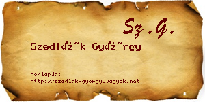 Szedlák György névjegykártya