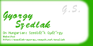 gyorgy szedlak business card